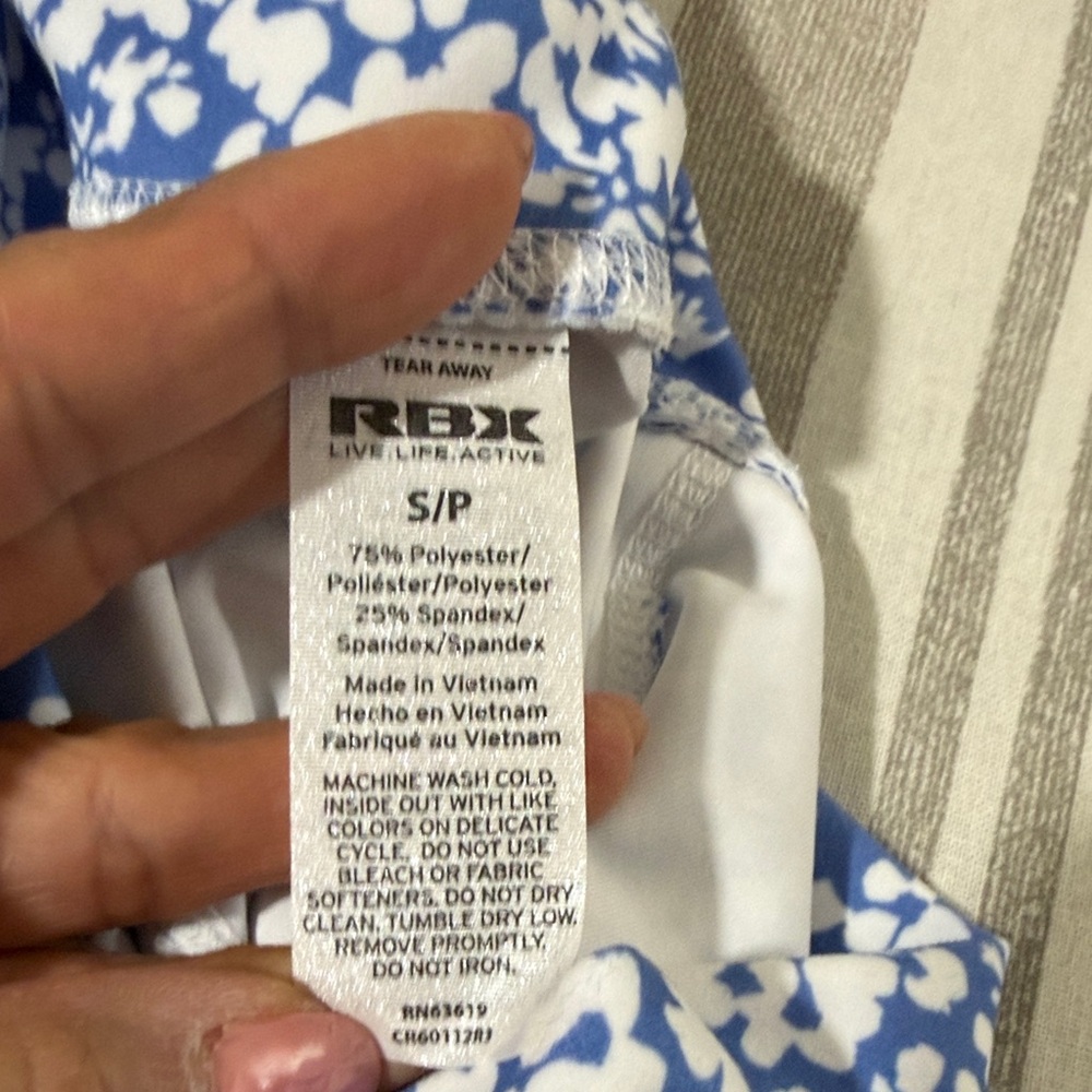 RBX Blue and White Floral Leggings - Picture 16 of 16